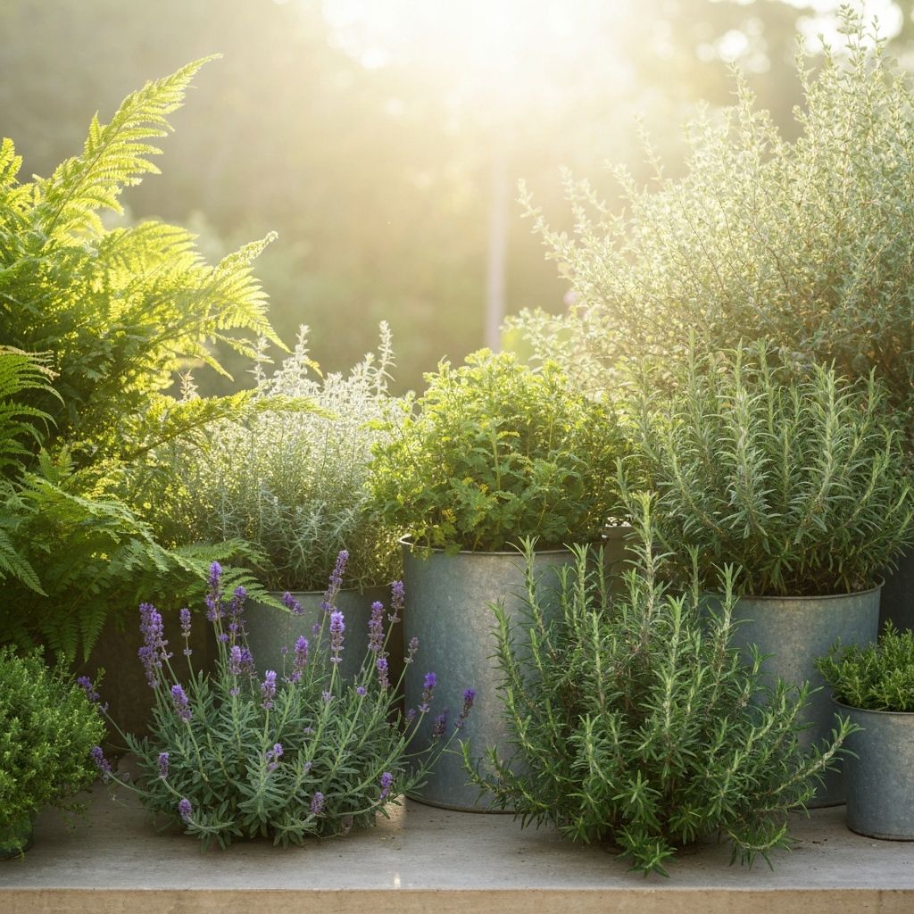 Botanical garden with natural herbs